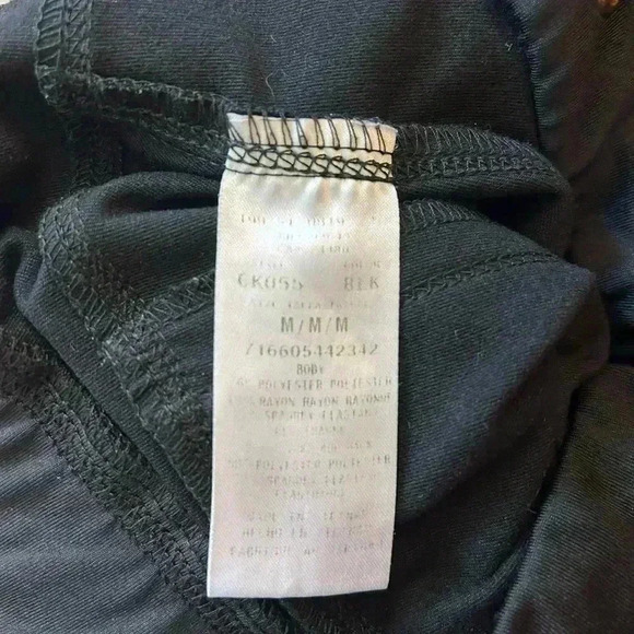 Cherokee Statement Pants Scrubs Black Pinstripe Rose Gold Accents Medium CK055 - Picture 9 of 9